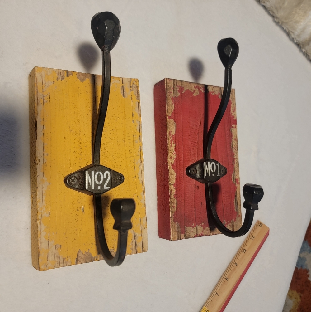 Barn-wood Rod iron Hook/hand Towel Holder